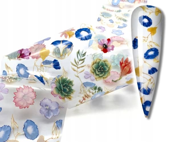 TRANSFERFOIL för naglar 10cmx4cm BLOMMOR