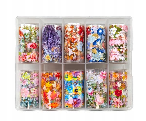 TRANSFERFOIL för naglar 10cmx4cm BLOMMOR