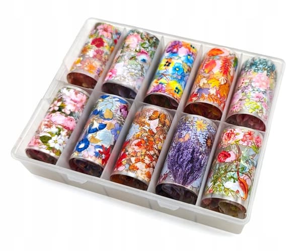 TRANSFERFOIL för naglar 10cmx4cm BLOMMOR