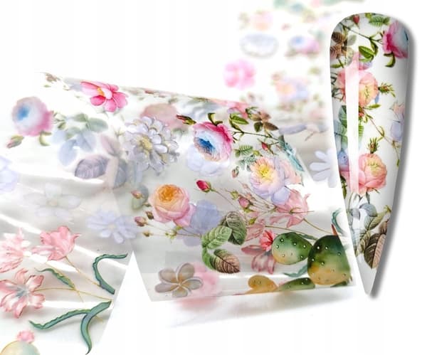 TRANSFERFOIL för naglar 10cmx4cm BLOMMOR