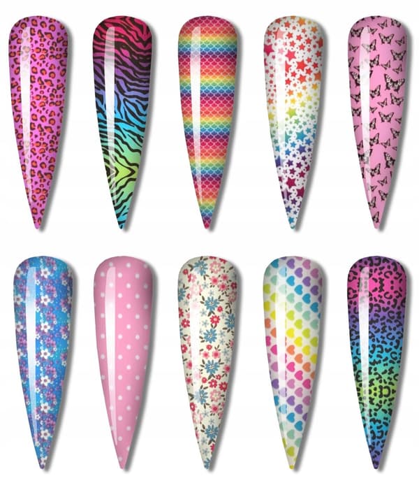 Negleoverførselsfolie 10 cm x 4 cm ombre-skal