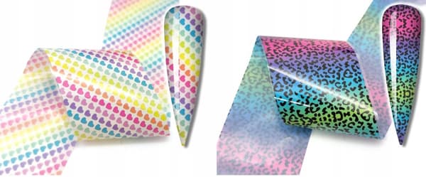 10x siirtofolio 10cm x 4cm sateenkaarikukkasetti