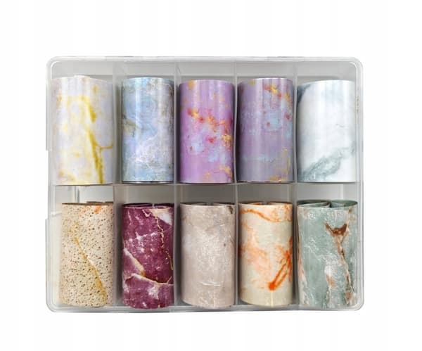 Transferfolie til negle 10 cm x 4 cm marmor