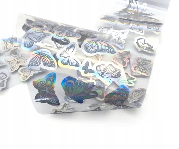 Transferfolie för naglar 40cmx4cm Fjärilar Holo