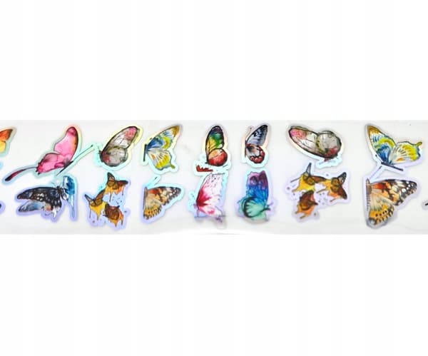 Transferfolie til negle 40 cm x 4 cm sommerfugle Holo