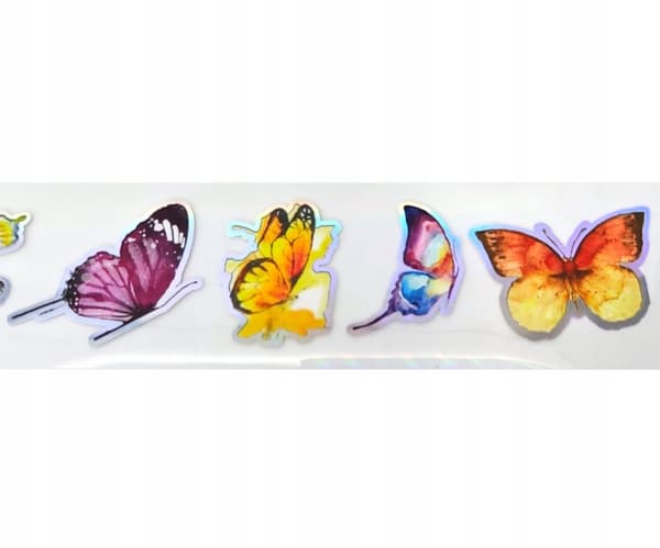 Transferfolie til negle 40 cm x 4 cm sommerfugle Holo