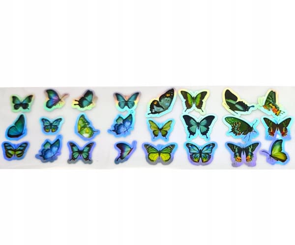 Transferfolie til negle 40 cm x 4 cm sommerfugle Holo
