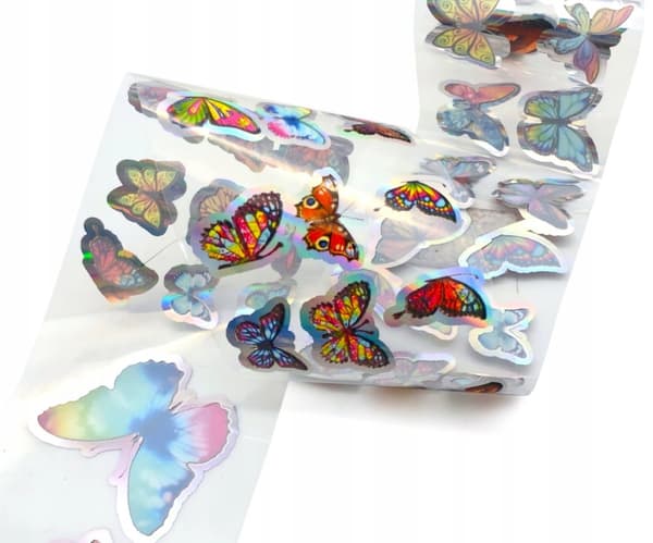 Kynsien siirtofolio 40cm x 4cm Butterflies Holo