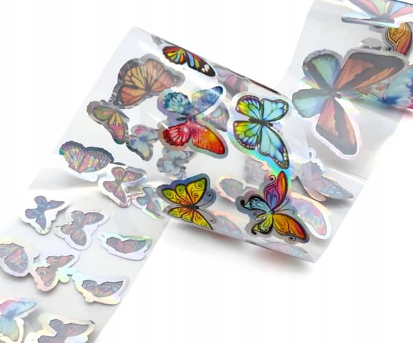 Kynsien siirtofolio 40cm x 4cm Butterflies Holo