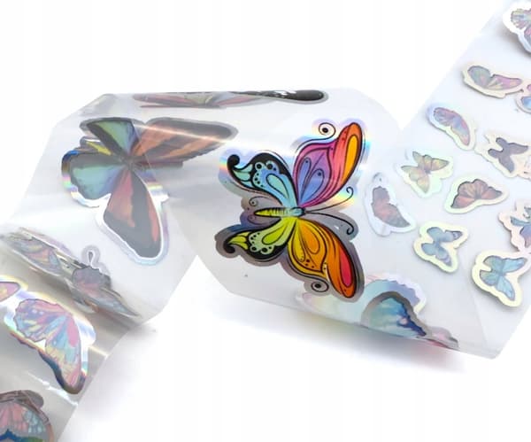 Kynsien siirtofolio 40cm x 4cm Butterflies Holo