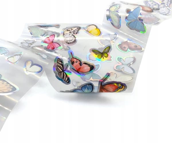 Kynsien siirtofolio 40cm x 4cm Butterflies Holo