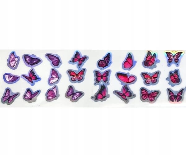 Kynsien siirtofolio 40cm x 4cm Butterflies Holo