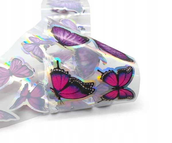 Kynsien siirtofolio 40cm x 4cm Butterflies Holo