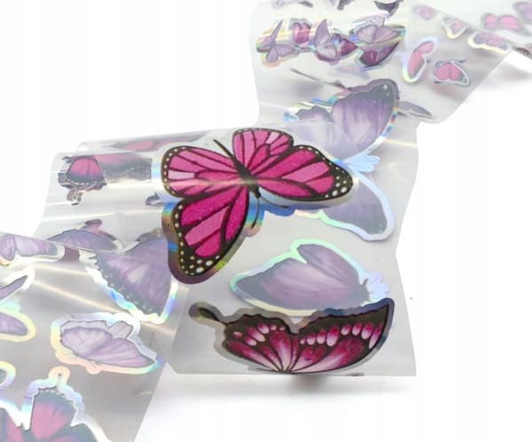 Kynsien siirtofolio 40cm x 4cm Butterflies Holo