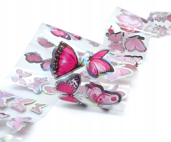Kynsien siirtofolio 40cm x 4cm Butterflies Holo