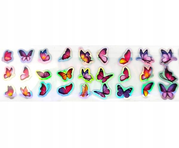 Kynsien siirtofolio 40cm x 4cm Butterflies Holo