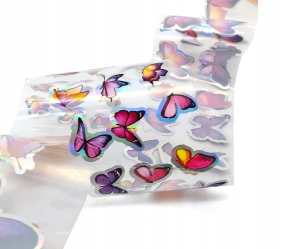 Kynsien siirtofolio 40cm x 4cm Butterflies Holo