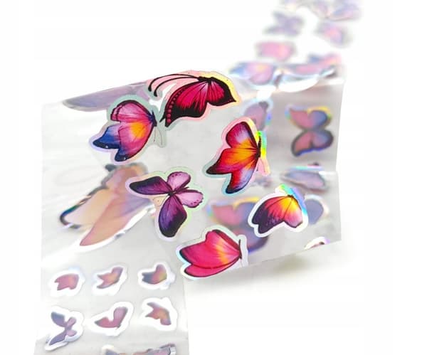 Kynsien siirtofolio 40cm x 4cm Butterflies Holo