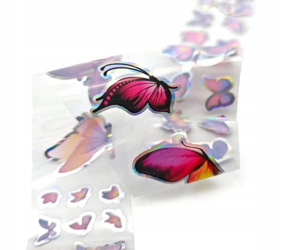 Kynsien siirtofolio 40cm x 4cm Butterflies Holo