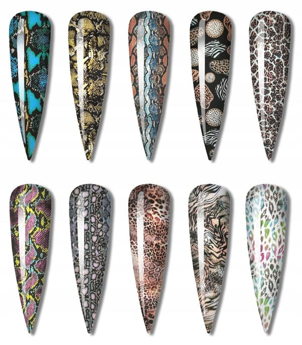 NAGELÖVERFÖRINGSFOLIE 10 cm x 4 cm FJÄDRAR