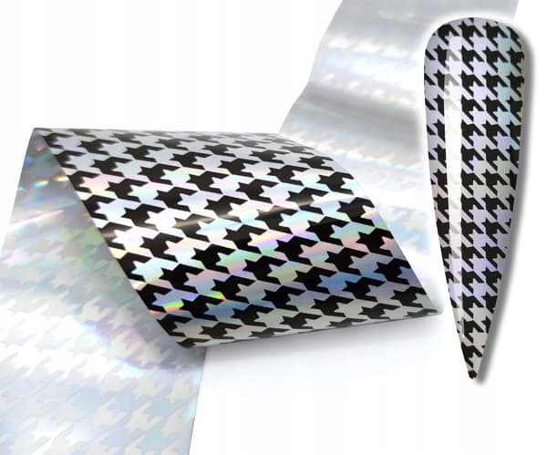 Kynsien siirtofolio 10cm x 4cm Houndstooth-kuvio