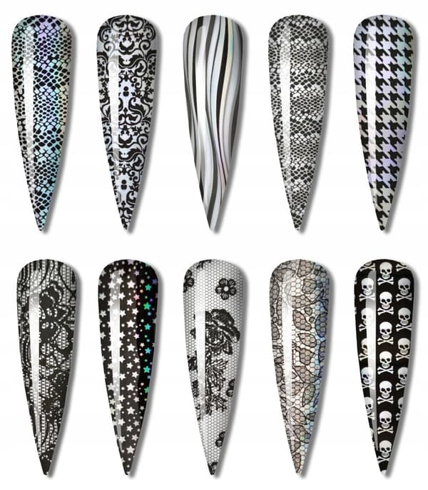 Kynsien siirtofolio 10cm x 4cm Holo Snake