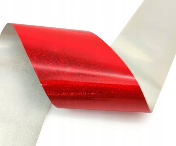 Transferfolie 10 cm x 4 cm röd holografisk