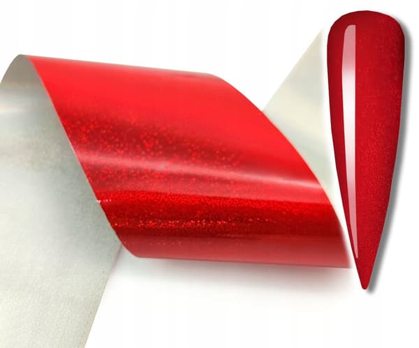 Transferfolie 10 cm x 4 cm röd holografisk