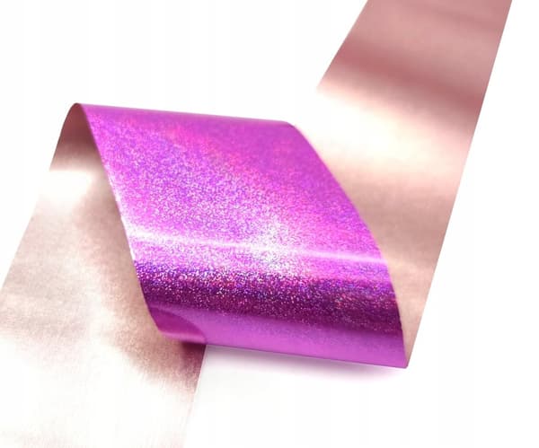 Transferfolie til negle 10 cm x 4 cm pink holo
