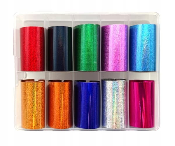 Transferfolie til negle 10 cm x 4 cm pink holo