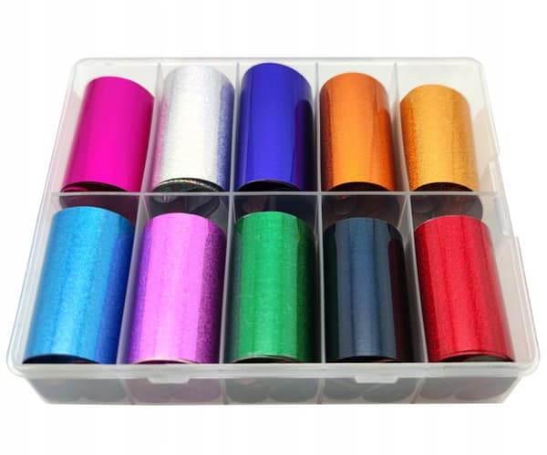 Transferfolie til negle 10 cm x 4 cm pink holo