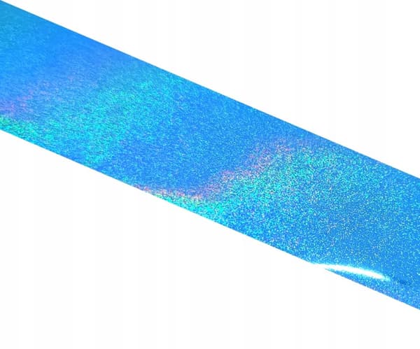 Transferfolie 10 cm x 4 cm blå holografisk