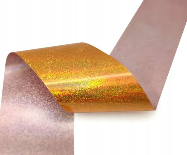 Transferfolie 10 cm x 4 cm guld, gul holografisk