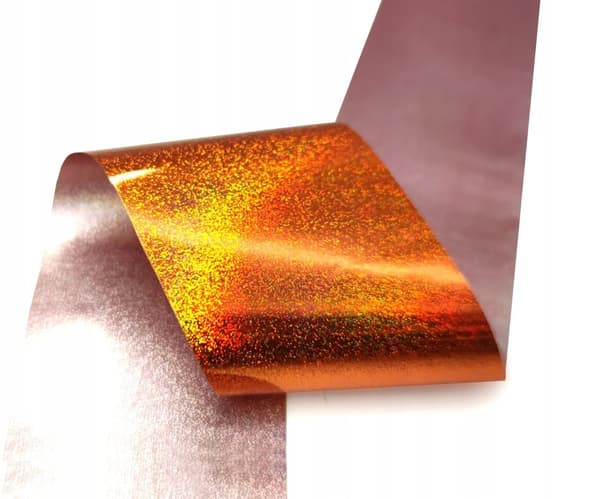 Transferfolie 10 cm x 4 cm orange holografisk