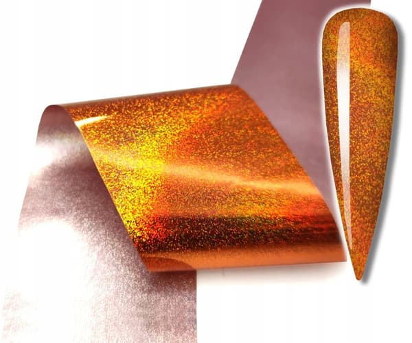 Transferfolie 10 cm x 4 cm orange holografisk
