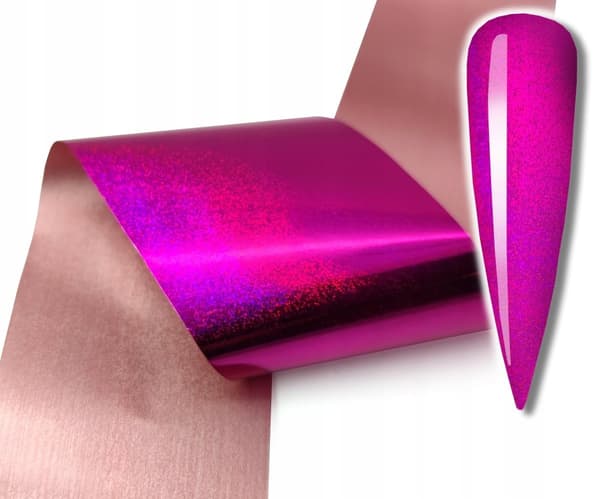 Kynsien siirtofolio 10cm x 4cm Pinkki holografia