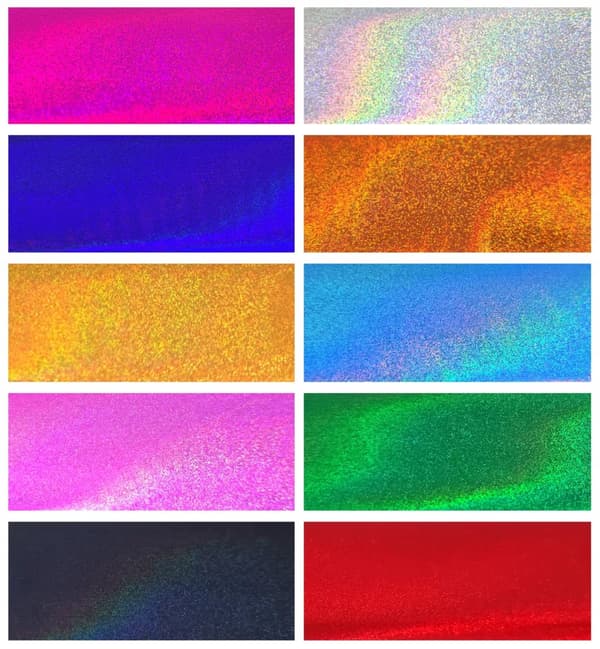 10x Transferfolie 10 cm x 4 cm Holofärger Set