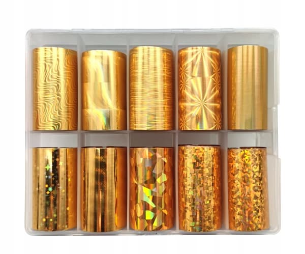 Transferfolie för naglar 10cmx4cm guld Holo