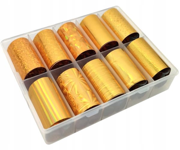 Transferfolie för naglar 10cmx4cm guld Holo