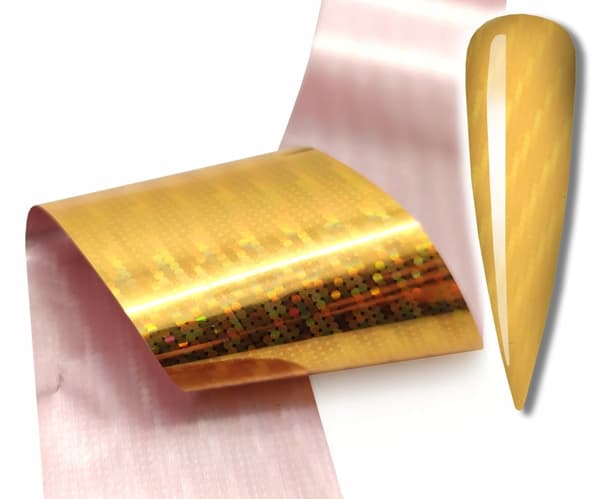 Transferfolie för naglar 10cmx4cm guld Holo