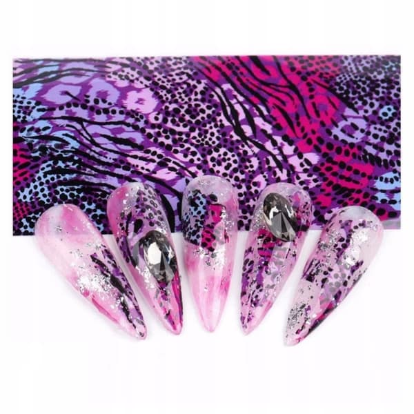 10x Nagelöverföringsfolie 10 cm x 4 cm Set Orm, Ormskinn