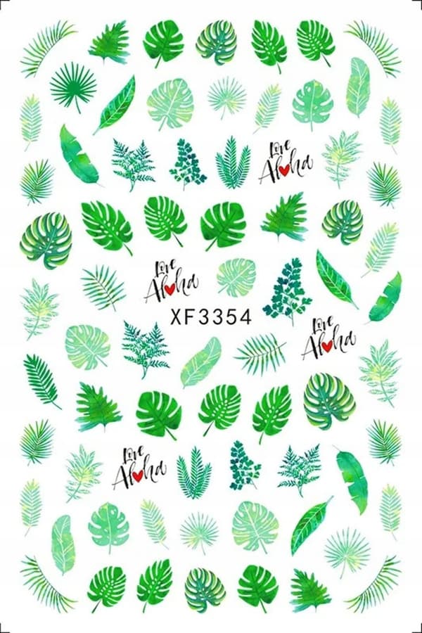 Självhäftande Nagelkonst Stickers Mönster VÅR HÖST LÖV