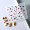 Miniatyrbillede 6 af 11: Negleklistermærker 3D Selvklæbende Konvekse Mønstre SWALLOW FLOWERS