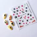 Miniatyrbillede 9 af 11: Negleklistermærker 3D Selvklæbende Konvekse Mønstre SWALLOW FLOWERS