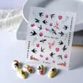 Miniatyrbillede 10 af 11: Negleklistermærker 3D Selvklæbende Konvekse Mønstre SWALLOW FLOWERS