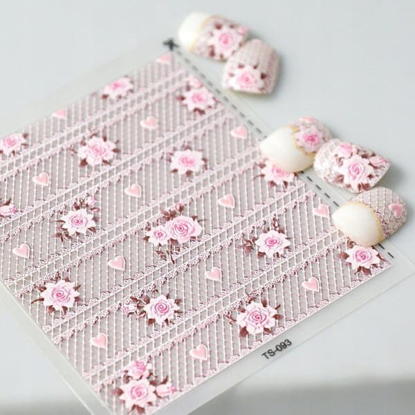 Itseliimautuvat kuperat 3D-kynsitarrat kuvioilla LACE