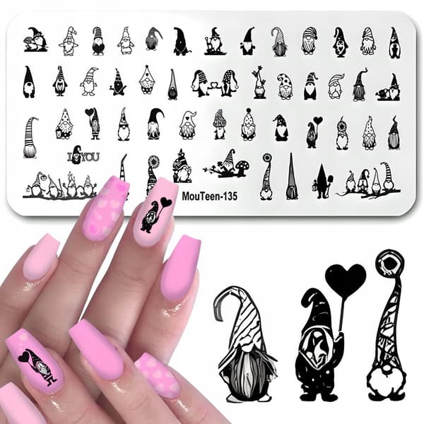 Stämpelplatta för nagelkonstmönster FAIRY TALE DWARVES