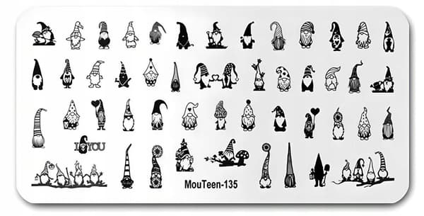 Stämpelplatta för nagelkonstmönster FAIRY TALE DWARVES