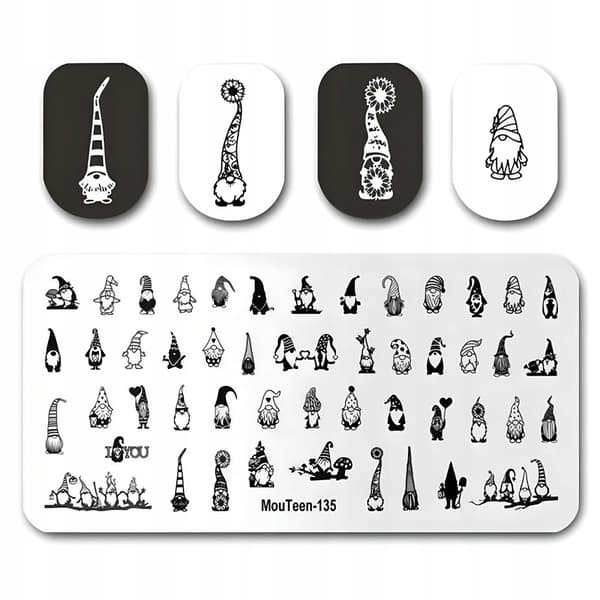 Stämpelplatta för nagelkonstmönster FAIRY TALE DWARVES
