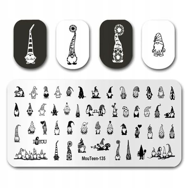 Stämpelplatta för nagelkonstmönster FAIRY TALE DWARVES